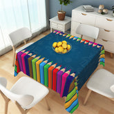 Lofaris Colored Pencil Deep Lines Blue Square Tablecloth